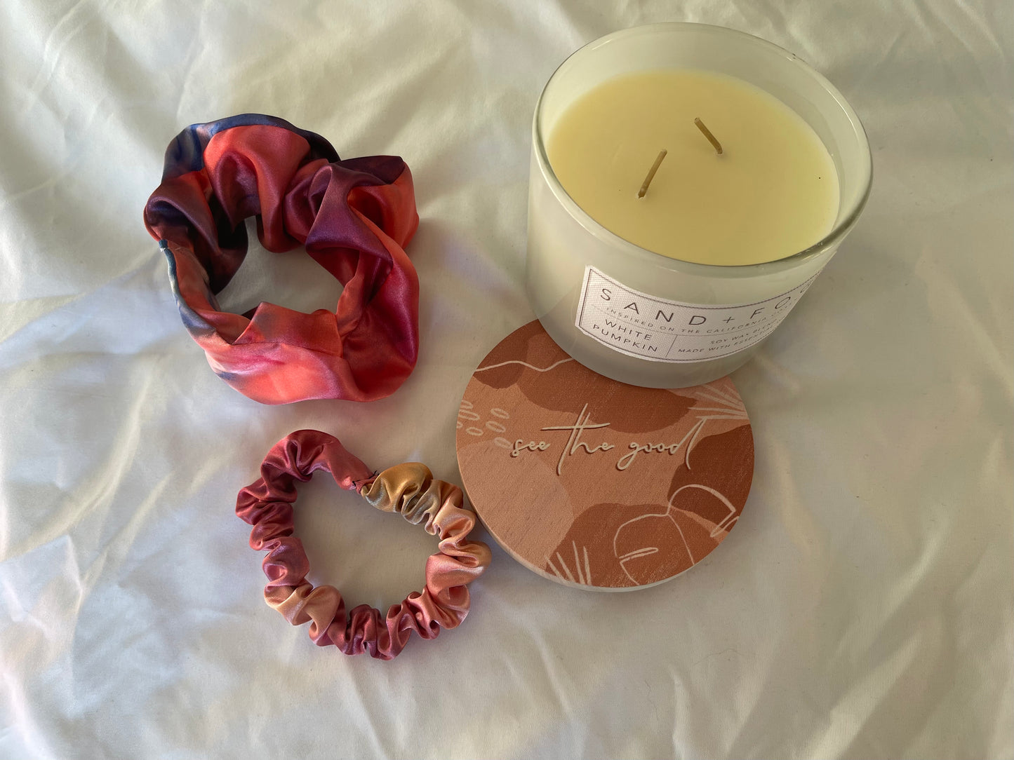 Tie Dye Satin Scrunchies