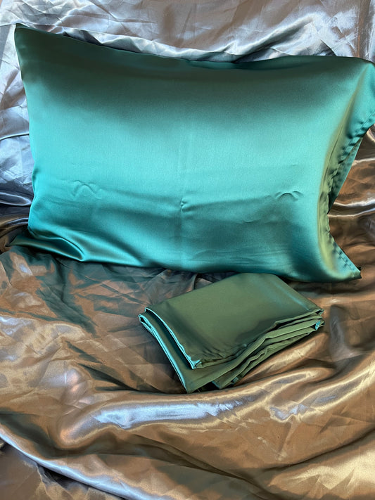 Forest Green Satin Pillowcases